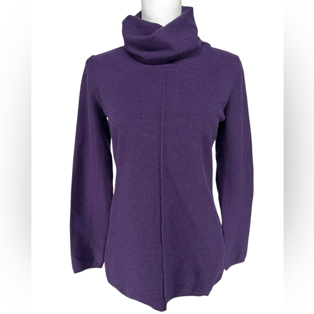 CALVIN KLEIN JEANS / Purple Turtleneck / Small / Preppy Office Minimalist